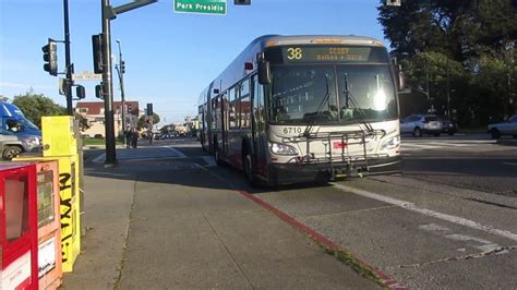 Sf Muni 2016 New Flyer Xde60 [6710] On Route 38 Youtube