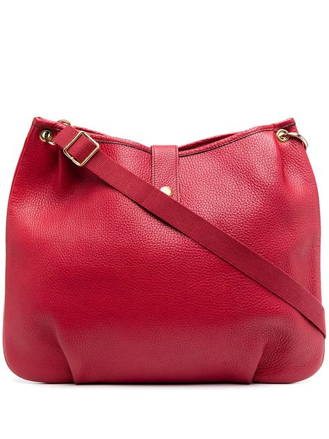 Pre-owned Hermes Rodeo Leather Shoulder Bag In Red | ModeSens