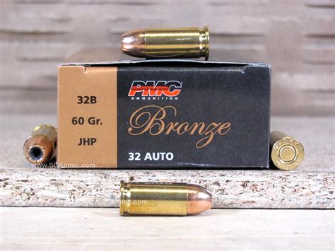 1000 Round Case 32 Auto PMC 60 Grain Jacketed Hollow Point Ammo 32B