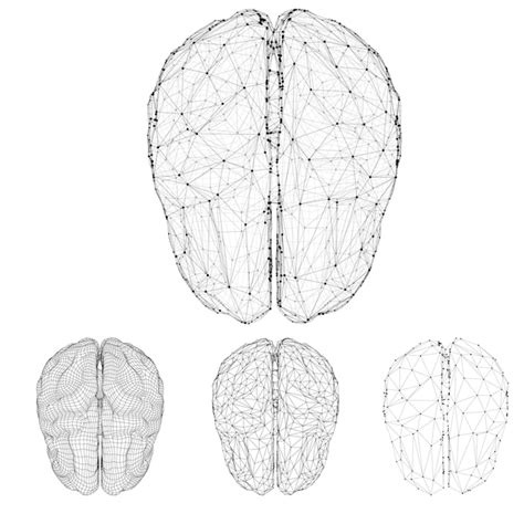 Legen Sie Dreidimensionales Vektor Cyber Gehirn Neurales Netzwerk