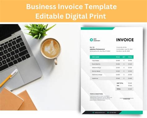 Editable Business Invoice Template Etsy