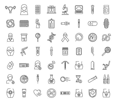 Reproductive Health Icons Set Outline Vector Menopause Health 21410366