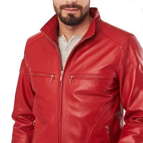 Men Red Leather Jacket At Rs Mens Leather Jacket In Ambarnath