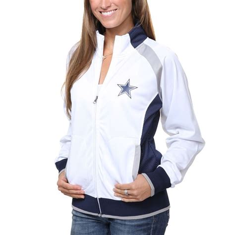 Dallas Cowboys Ladies Full Zip Track Jacket White Jackets Track