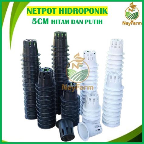 Jual Netpot 5cm Hitam Putih Netpot Hidroponik Net Pot Wadah Media Tanam