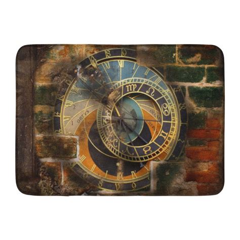 Godpok Build Brown Architecture Old Astronomical Clock In Brick Wall