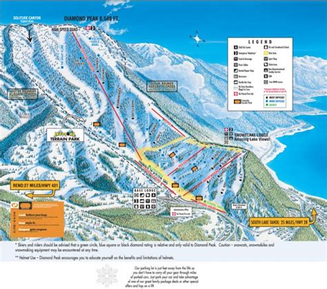 Diamond Peak Ski Trail Map - 1210 Ski Way Incline Village NV 89451 ...