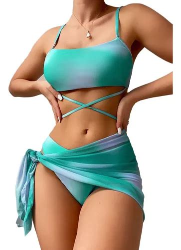 Traje De Ba O Dama Tres Piezas Bikini Sexy Para Mujer Mercadolibre