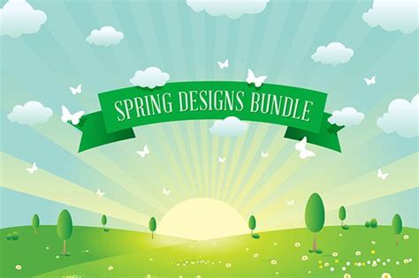 Spring Designs Bundle Illustrator Graphics Creative Market