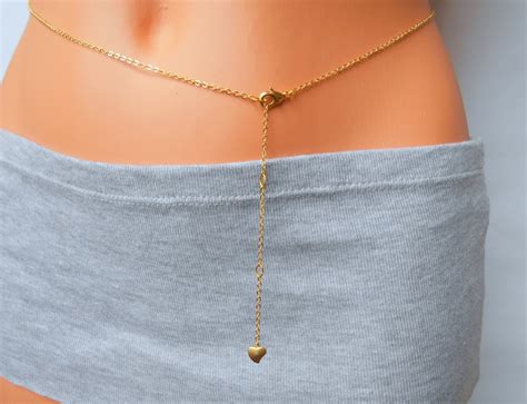 Heart Belly Chain Belly Chain Gold Belly Chain Thin Belly Etsy