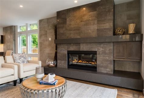 19 Stylish Fireplace Tile Ideas For Your Fireplace Surround Linear