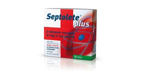 Septolete Plus Z Okusom Mentola Mg Mg Pastil Zdravila Brez