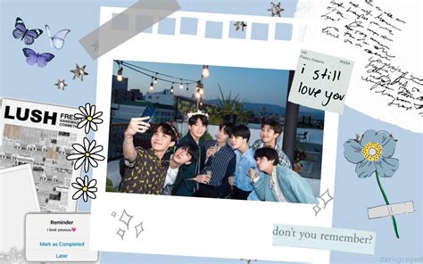 Download Bts Aesthetic Blue Journal Wallpaper