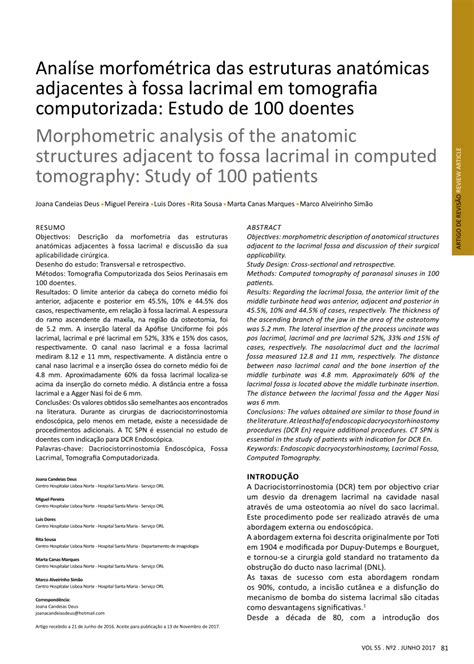 Pdf Anal Se Morfom Trica Das Estruturas Anat Micas Adjacentes Fossa