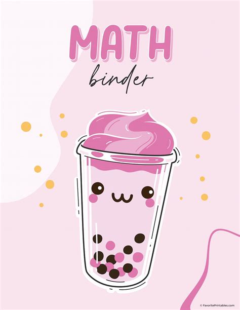 Free Printable Boba School Binder Covers Favorite Printables