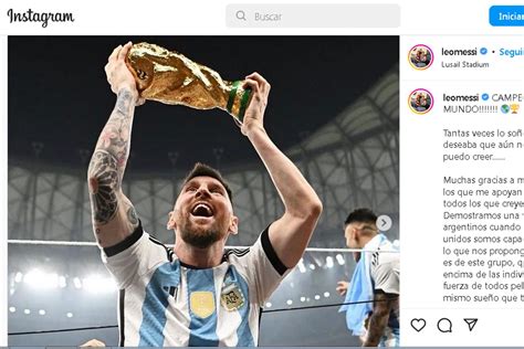 Furor En Instagram Messi Levantando La Copa Y Levantado Con La Copa