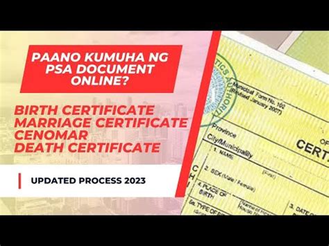 Paano Kumuha Ng Psa Birth Certificate Cenomar Marriage Certificate At