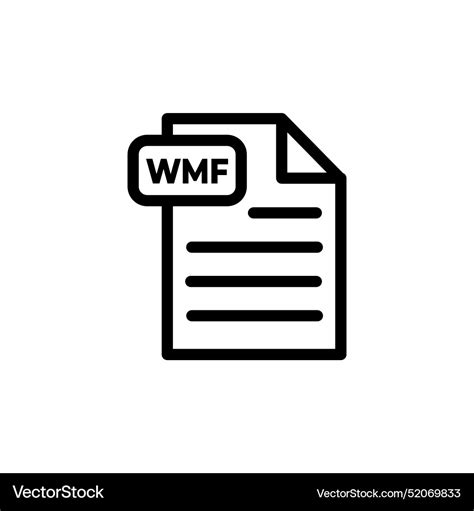 Wmf Document Icon For File Formats And Digital Vector Image