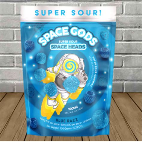 Space Gods Super Sour Space Heads Gummies 900mg Great CBD Shop