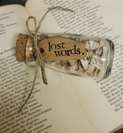 Lost Words Glass Bottle Decor Book Lover Gift Writer Gift Etsy