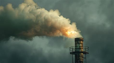 Premium Photo Industrial Smokestack Emitting Toxic Gases Causing