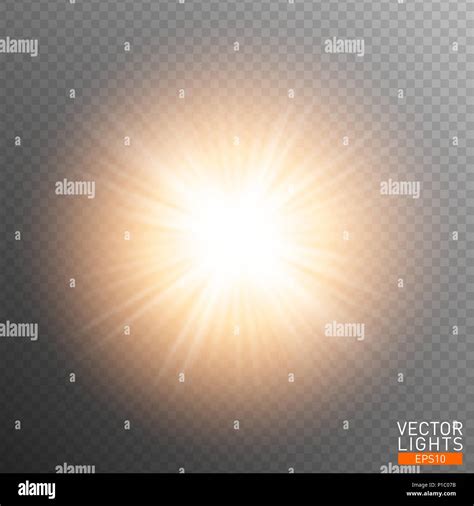 White Glowing Light Burst Explosion On Transparent Background Vector