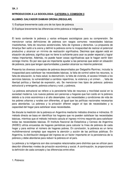 Tp Pobreza Trabajos Pr Cticos Con Texto De Consigna Y Resultados