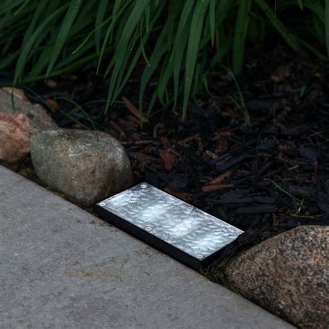 Solar Brick Landscape Path Light X Recessed Polyresin Paver Cool