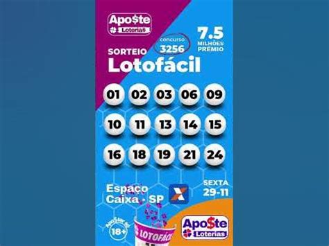 Lotofacil 3256 - Resultado do Sorteio da Lotofácil 3256 7.5 milhões #lotofacil #loteria ...