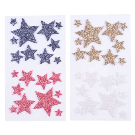 Moosgummi Glitter Sticker Sterne II Folia 23786