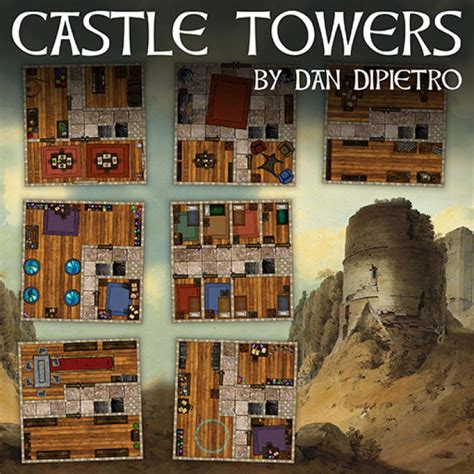 3D Printable Castle Towers - Modular Digital DnD Fantasy Terrain Battle ...