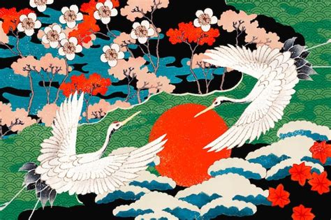 Ilustración de patrón de arte japonés vintage Vector Gratis