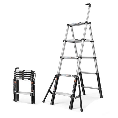 Buy Telescoping Ladder One Button Retraction Aluminum Telescopic