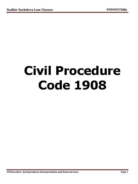 Civil Procedure Code 1908 Pdf Decree Judgment Law