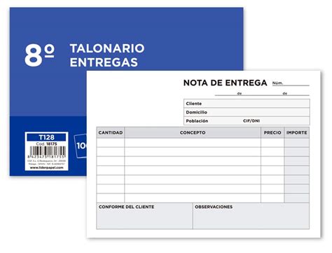 Talonario Liderpapel Entregas Original T Apaisado Desordena