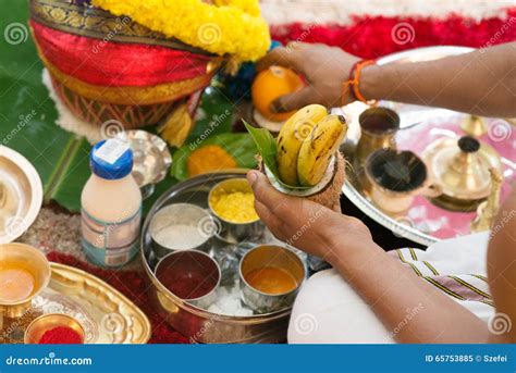 Traditional Indian Hindu Religious Praying Ceremony Stock Image - Image ...