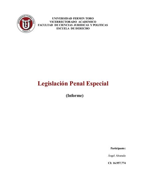 Legislacion Penal Informe Pdf Descarga Gratuita