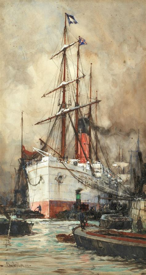 Coaling By Charles Edward Dixon 1901 Maritime Painting Marine Art