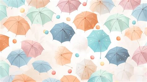 Premium Photo Pastel Umbrella Pattern Background