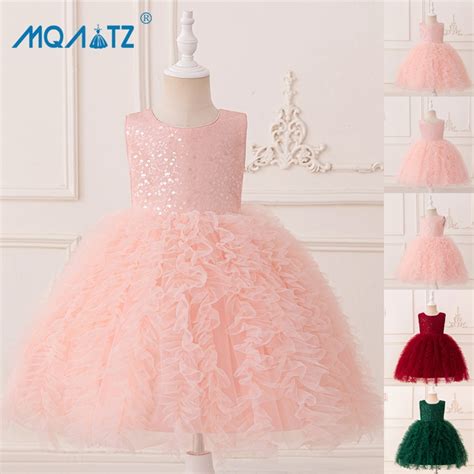 MQATZ Flor Meninas Vestido De Princesa Renda Festa Tutu Vestidos Traje