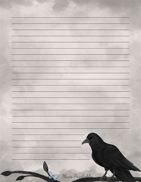 Printable Gothic Raven Stationery Free Printable Stationery