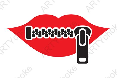 Zipped Lips Clipart