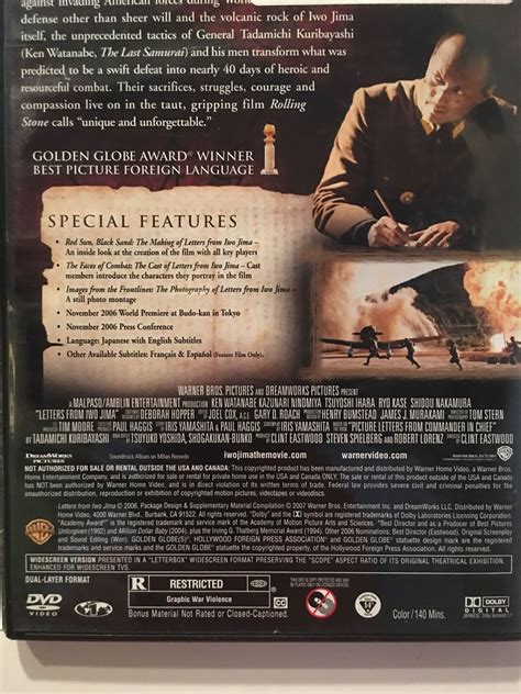 Letters From Iwo Jima Dvd 2007 2 Disc Set Special Edition 85391112921 Ebay