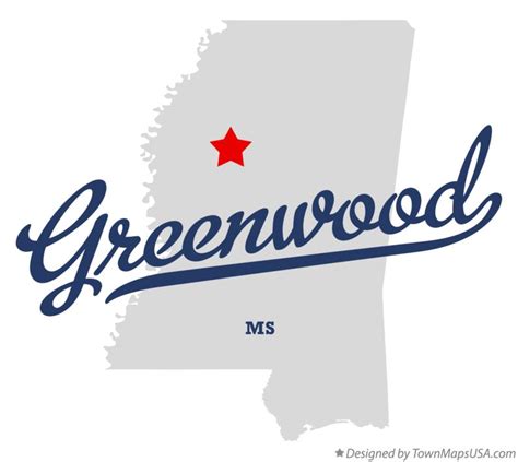 Map of Greenwood, MS, Mississippi