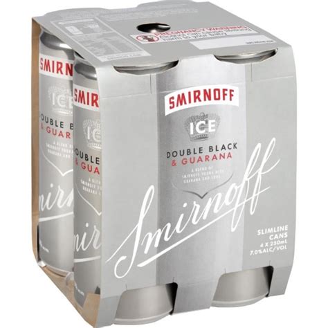 Super Liquor Smirnoff Ice Double Black Guarana 7 Cans 4x250ml