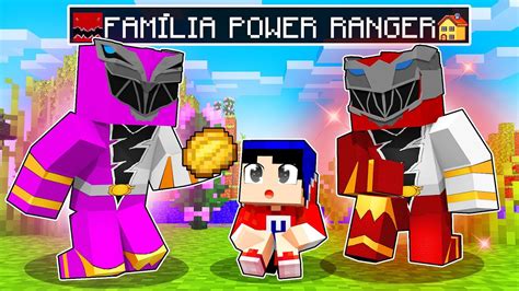 FUI ADOTADO pela FAMÍLIA POWER RANGER no Minecraft YouTube