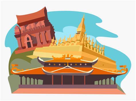 Vector Illustration Of Pha That Luang Vientiane Laos Vietnam