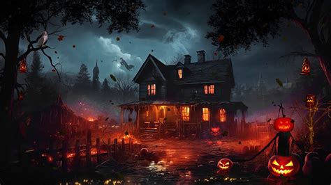 🏚haunted House Halloween Ambience With Relaxing Spooky Sounds And White