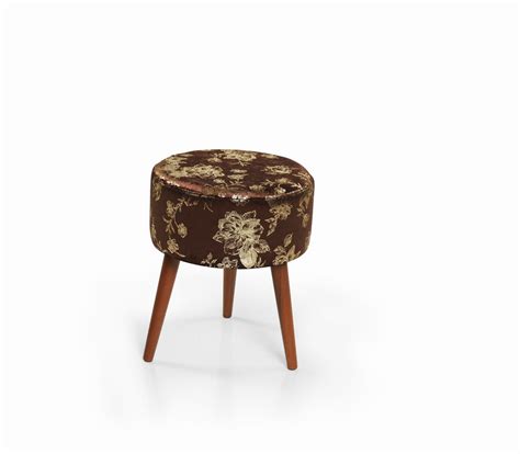 Homedora Modern Ottoman Brown Flower Ottoman Wide Round Etsy