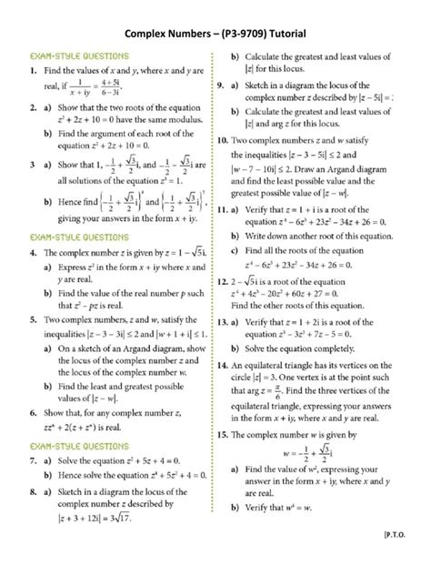 Complex Numbers PDF | PDF